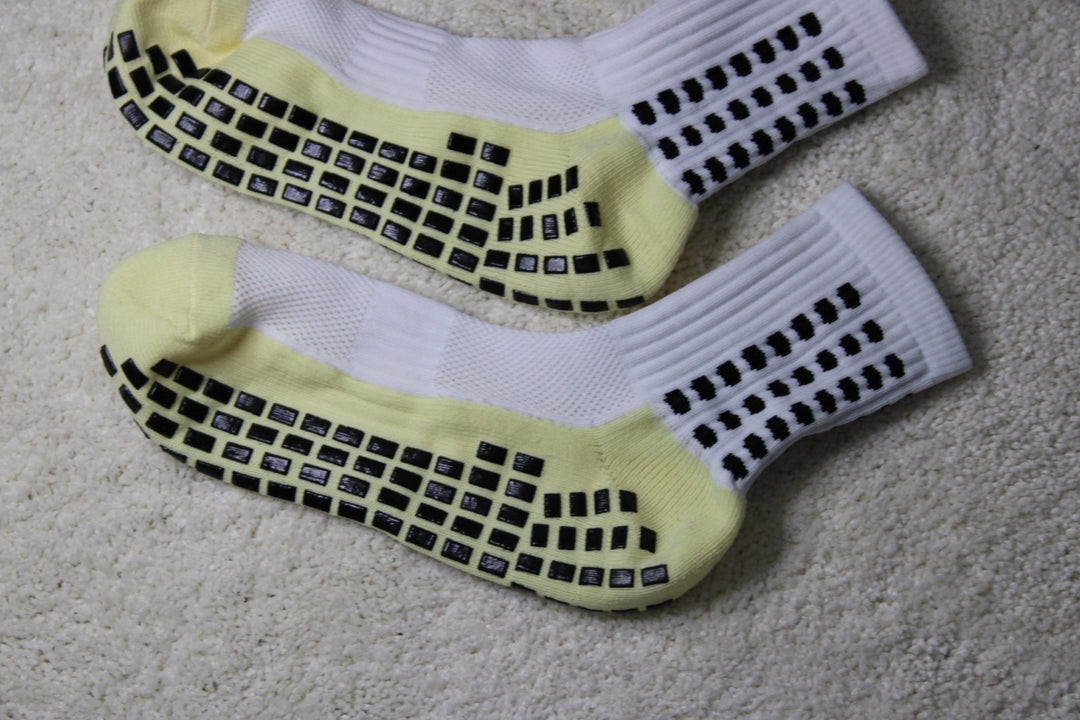 316 XI Grip Socks flat lay product shot showing blue and white colorway